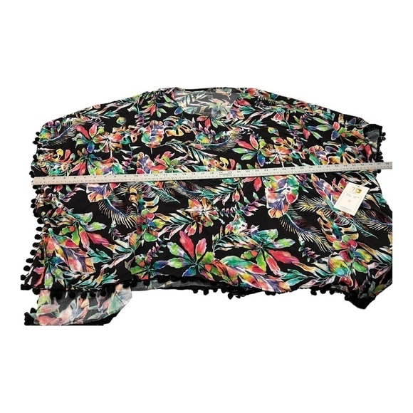Tinibikini Floral Pom Pom Gauze Poncho Coverup Large/XLarge - Picture 5 of 8